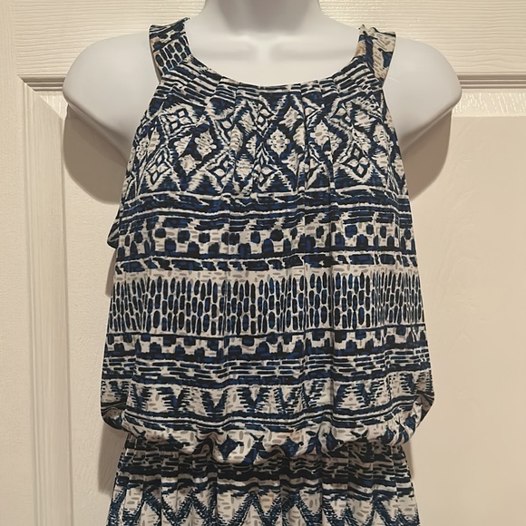 Donna Ricco halter Blue/Grey Blouson Dress Sz 8 - Picture 2 of 9